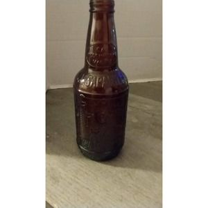 Vintage Sarsaparilla Amber Glass Soda Bottle Sioux City Cowboy Saloon Embossed